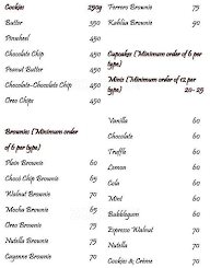 Chocoholic menu 2