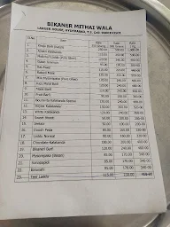 Bikaner Mithaiwala menu 2