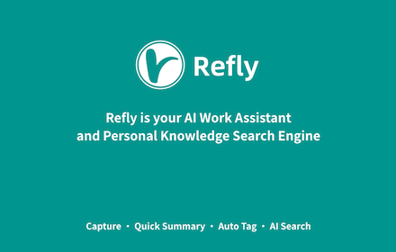 Refly - AI Work Assistant and Personal Knowledge Search Engine small promo image