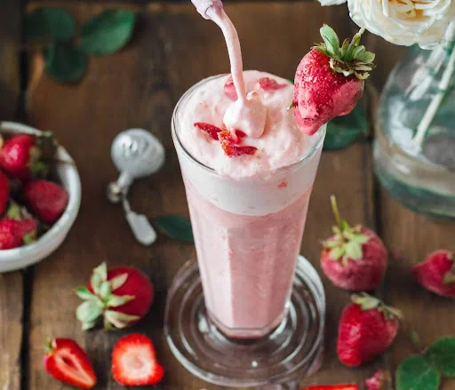 Rose Strawberry Milkshake [450 Ml, 1 Mason Jar]