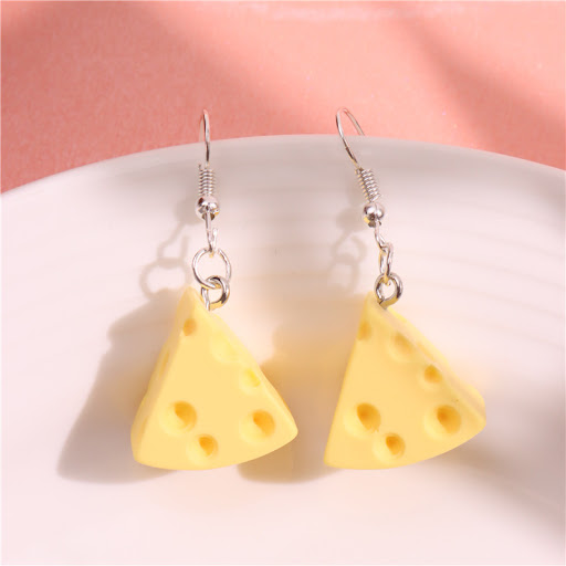Title 3, Cute three-dimensional cheese pendant earrings ...