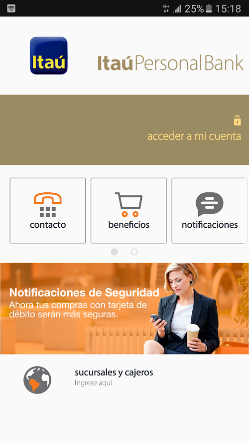 Android application Itaú Personal Bank CL screenshort