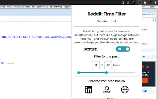 Reddit: Time Filter (old view)