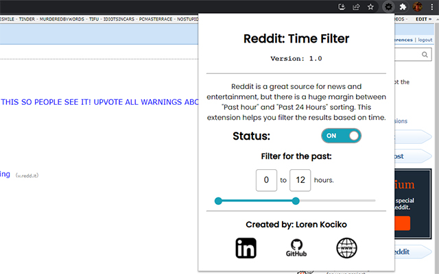 Reddit: Time Filter (old view) Preview image 1