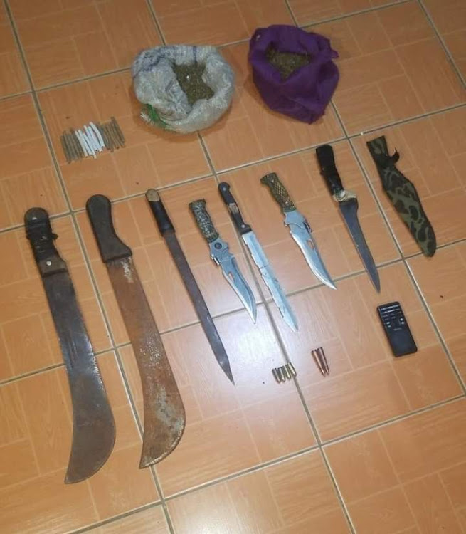 A section of crude weapon recovered from a gang