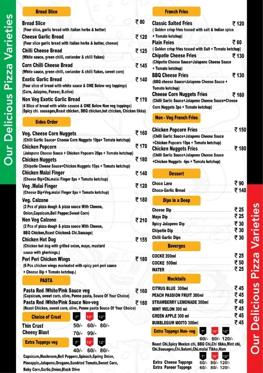 Lip Lick Pizzeria menu 