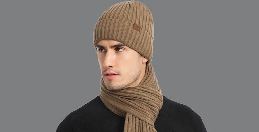 Title 2, Winter Solid Color Scarf Hat Gloves Knitted Thr...