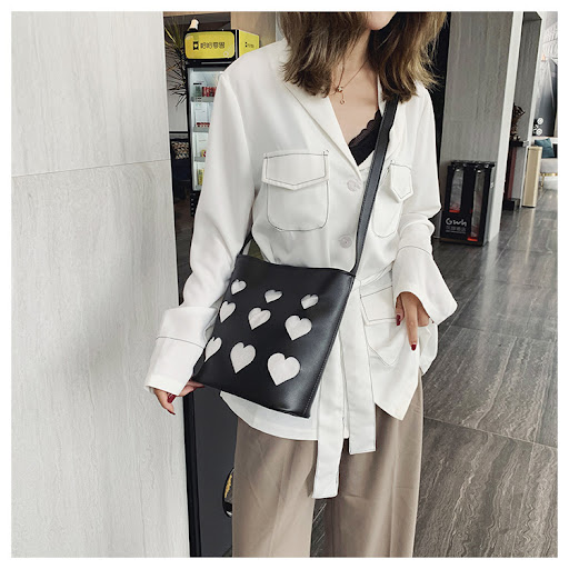Title 3, All-match hollow small peach heart bucket bag. ...