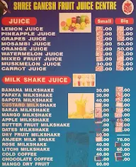 Shree Ganesh Fruit Juice Centre menu 2