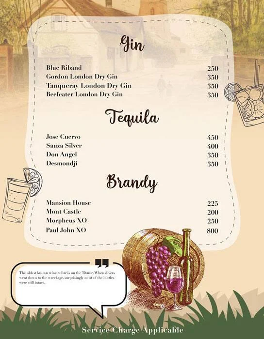 Ranch menu 