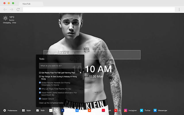 Calvin klein pop brand HD new tab page theme