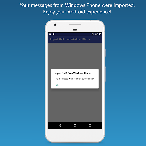 Screenshot Import SMS from Windows Phone