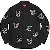 clayton patterson/supreme skulls embroidered work shirt ss21