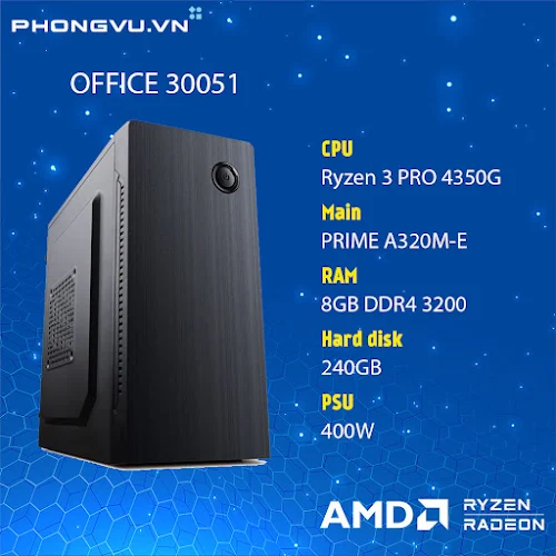 PC PV Home Office 30051 (R3 Pro 4350G/8GB/240GB SSD/No OS)