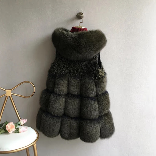 Title 3, Womens Mid Length Fox Fur Vest Luxurious winte...