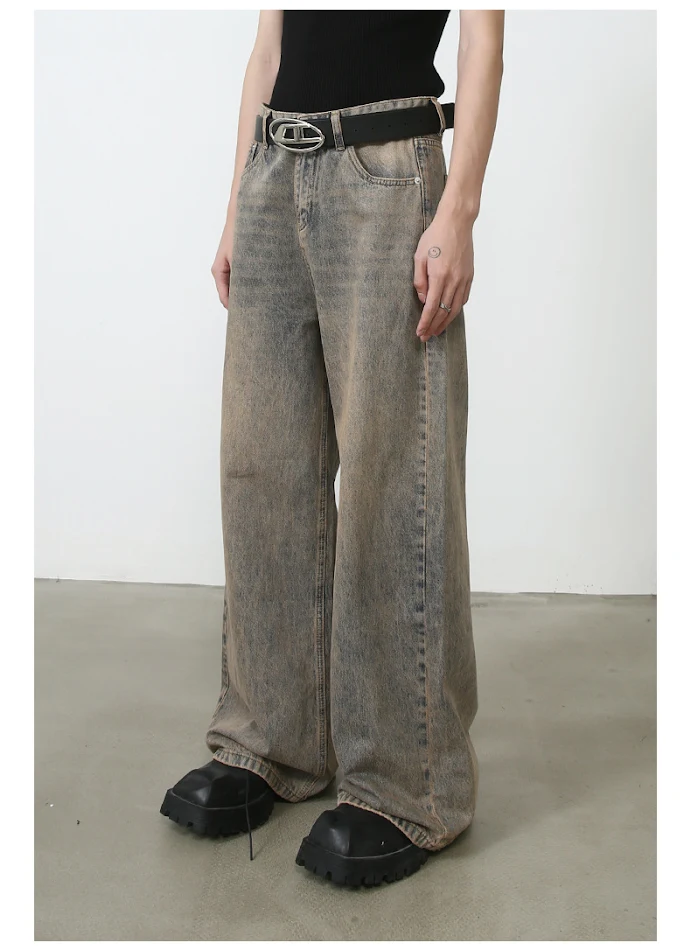 Heren Denim American Retro Broek Losvallende Pasvorm Comfortabel en Stijlvol voor een Casual en Moderne Look Perfect voor Dagelijks Gebruik
