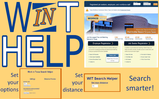 Work in Texas Search Helper chrome extension