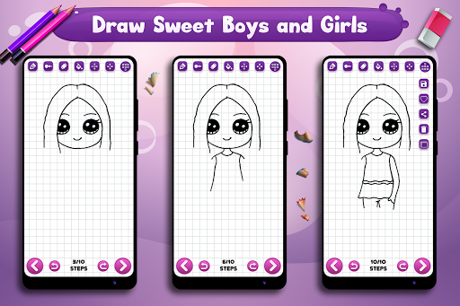 Screenshot Learn to Draw Cute Girls Boys