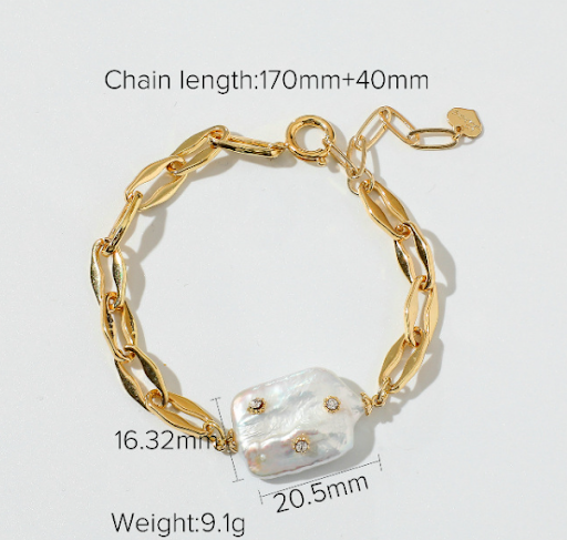 Title 5, Freshwater Pearl Bracelet Mini Zircon Inlaid Pe...