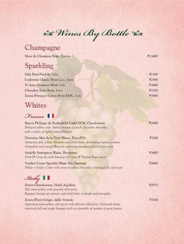 Toscano menu 