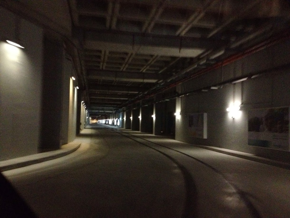 Tracks for the automated cars in Masdar City, Abu Dhabi, UAE