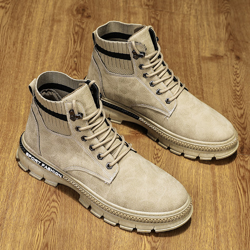 Title 3, Mens Autumn Retro Casual High-Top Boots, a sty...