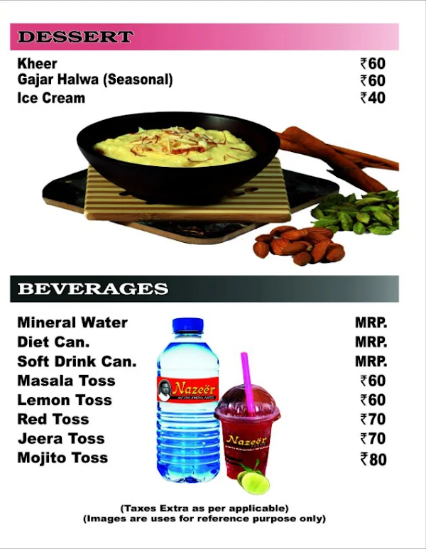 Nazeer Foods menu 