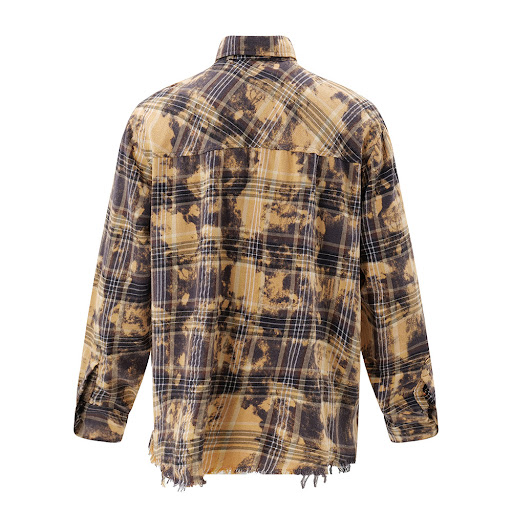 Title 6, Mens Fashion Personality Plaid Tie-dyed Shirt....