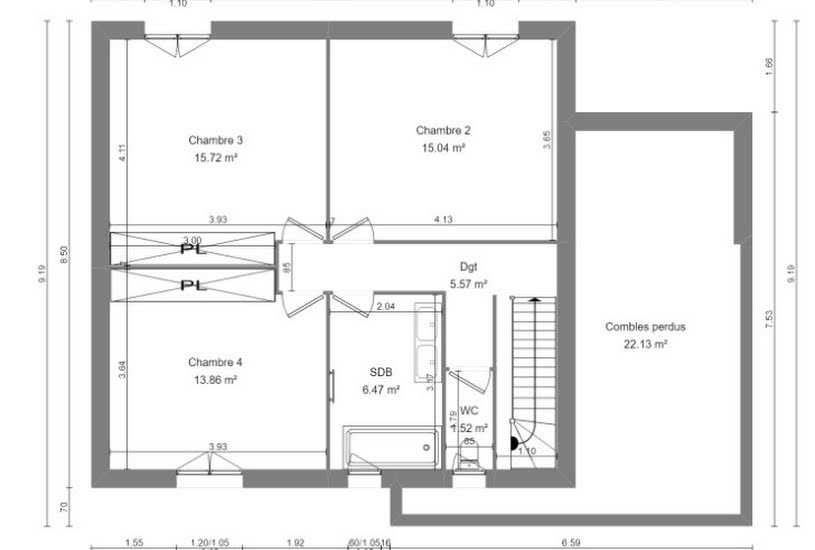  Vente Terrain + Maison - Terrain : 408m² - Maison : 120m² à Saint-Avertin (37550) 