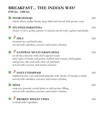 Buzz : The Gateway Resort menu 