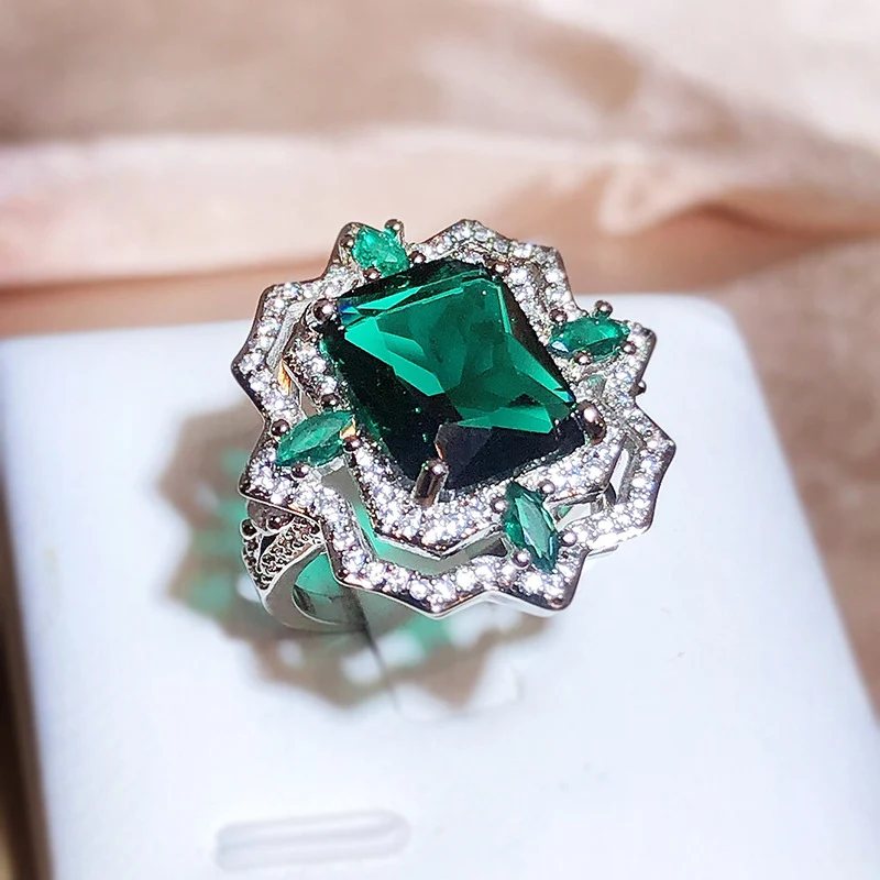 Title 3, Bague ouverte fleur de glace colorée pour femme...
