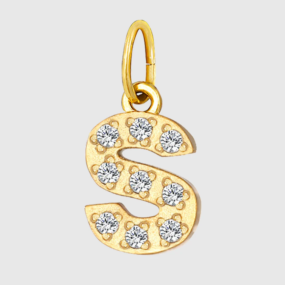 Ciondolo con lettere e numeri in acciaio inossidabile con diamanti completi fai da te – Accessori ornamento per gioielli personalizzati e brillanti.