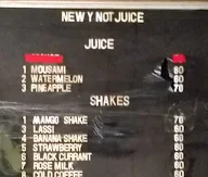 Y Not Juice menu 1