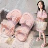 Giày Sandal Bé Gái Đính Nơ Hạt Châu Cực Xinh Chất Nhựa Mềm Dẻo Chống Trơn Chống Nước Đi Học Đi Biển - Se002