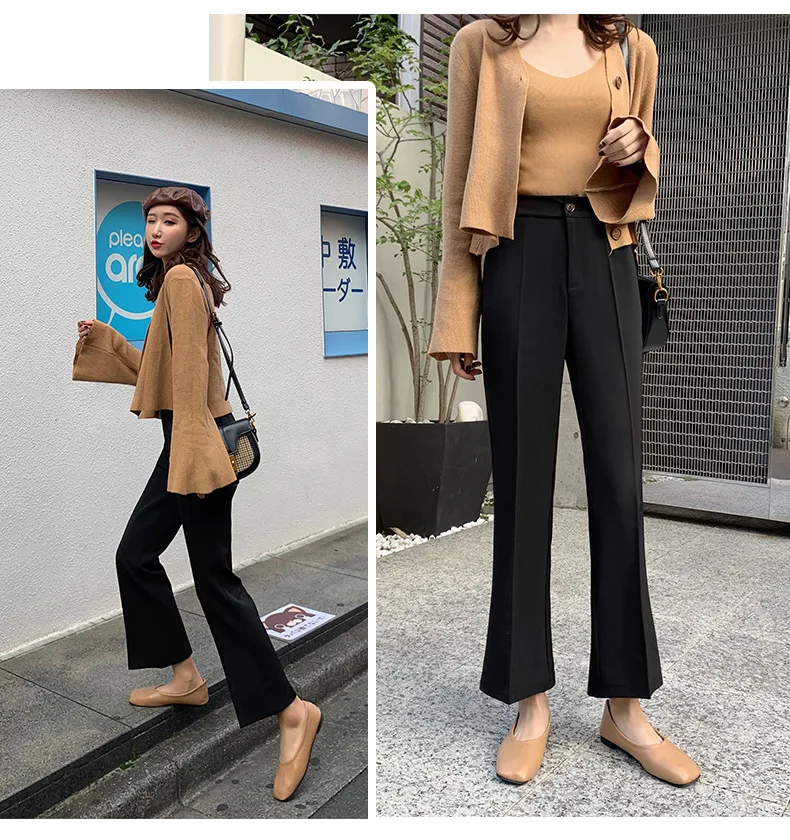 Pantalon Large Femme Automne Nouveau Noir Taille Haute, Confort et Style pour un Look Tendance et Élégant, Jambes Amples