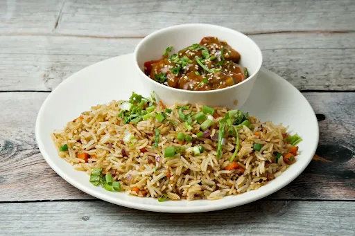 Chilli Chicken [6 Pieces] With Veg Fried Rice