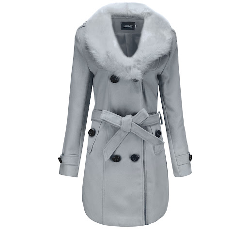 Title 3, Womens Mid Length Woolen Coat Trench Coat with...