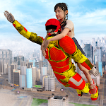 Cover Image of Скачать Flying Robot Rope Hero: Grand City Rescue Mission 1.0 APK