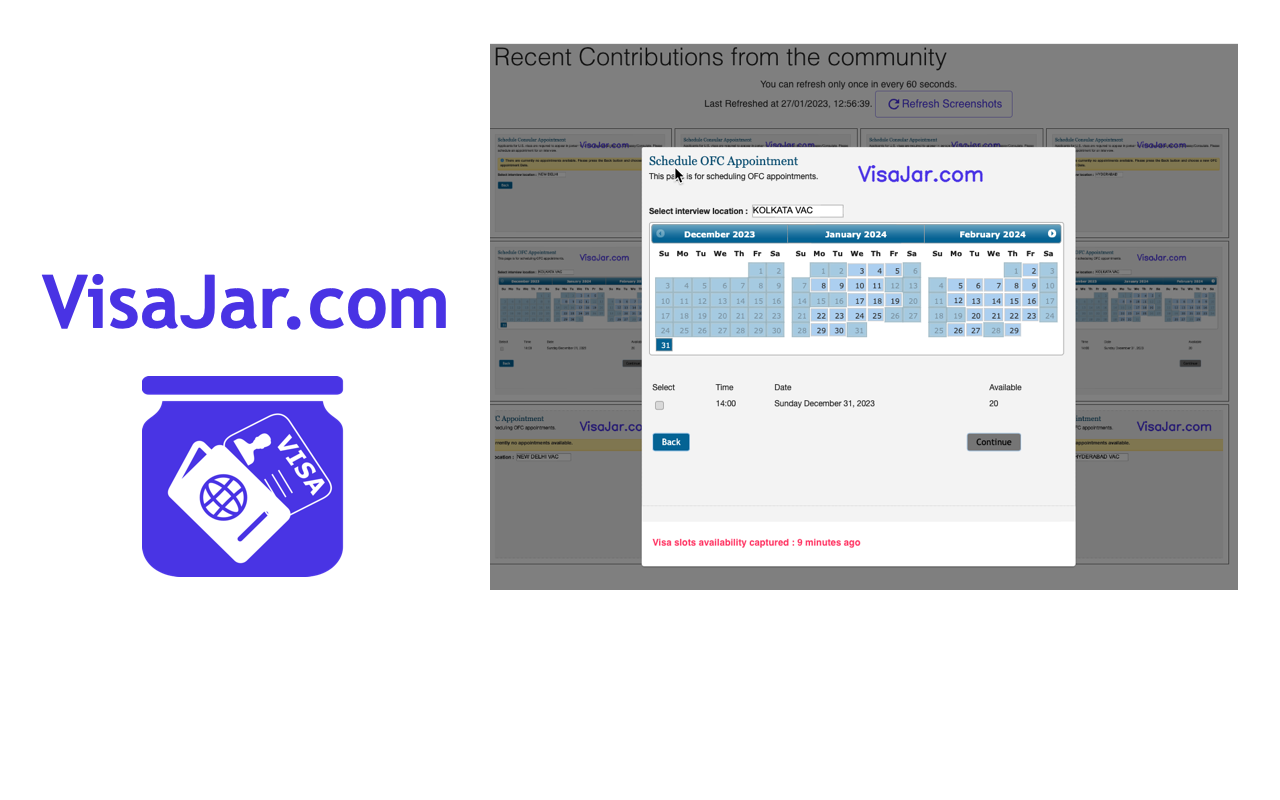 VisaJar - View US Visa Slots at US Consulates Preview image 3