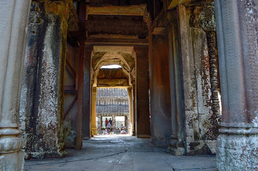 cambodia-angkor-hallway2.jpg - A well preserved Angkor Wat Temple entrance.