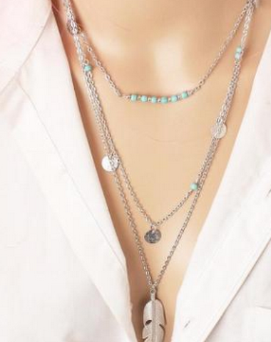 Double-layer Triangle Necklace Mult - 2