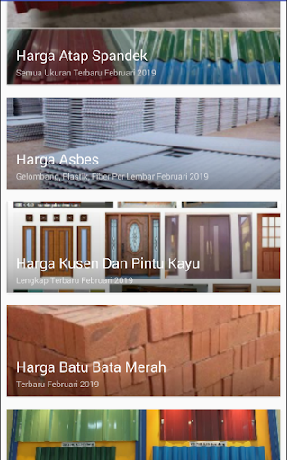 Harga Bahan Bagunan 2020