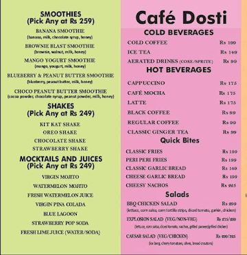 Cafe Dosti menu 