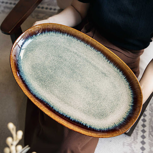 Title 1, Oval Ceramic Steamed Fish Plate Slight Flaw Enj...