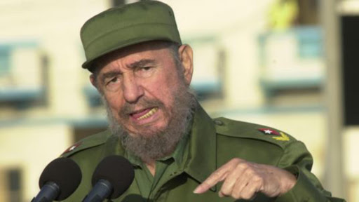 HAVANA - MAY 14: Cuban President Fidel Castro gives a speech in front of the U.S. Interest Section May 14, 2004 in Havana. Castro led a massive protest march against new U.S. moves aimed at speeding the end of his communist rule, and raised the prospect of a feared U.S. invasion. (Photo by Jorge Rey/Getty Images)