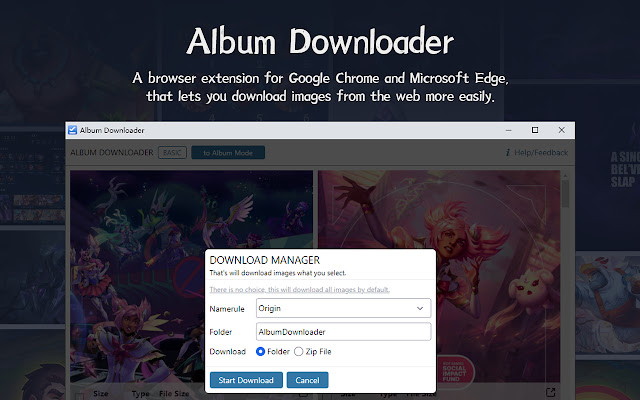 Album Downloader chrome extension