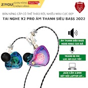 Tai Nghe Nhét Tai Chống Ồn Ziyou X2 Pro Gaming, Âm Thanh Siêu Bass Cực Đã, Housing Có Thể Tháo Rời, Có Mic, Jack 3.5Mm