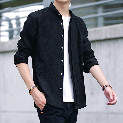 Title 6, Casual stand-up collar all-match shirt – perfec...