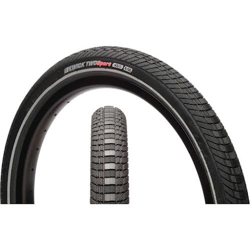 Kenda Kwick Two Tire - 20 x 1.75, Wire, Black/Reflective, 60tpi, KS