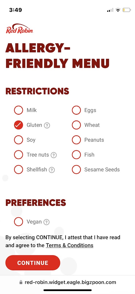 Online allergen widget